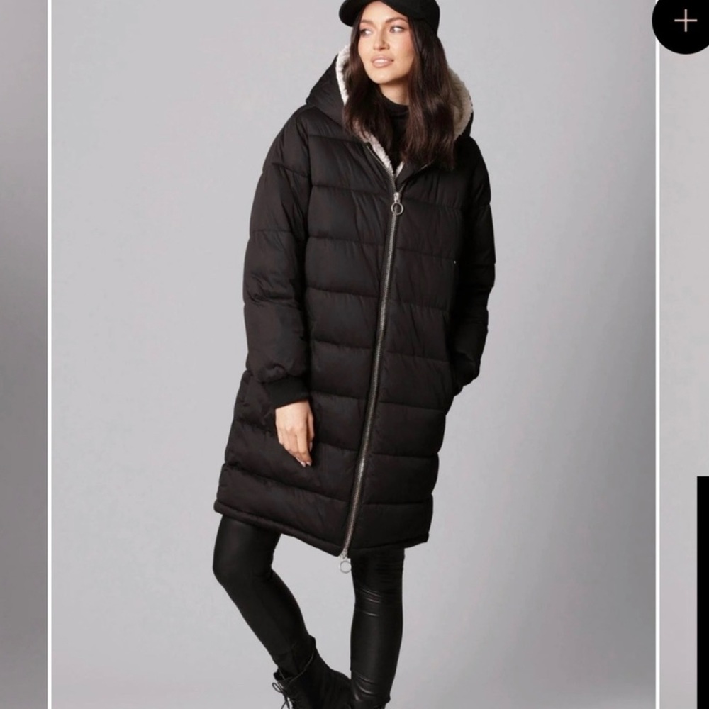 Avec Les Filles faux fur lined puffer coat NWT